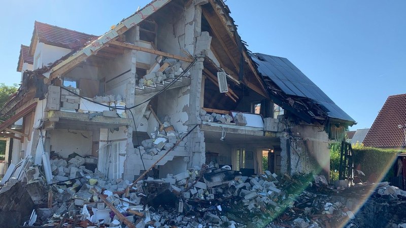 Das zerstörte Haus in Rohrbach an der Ilm