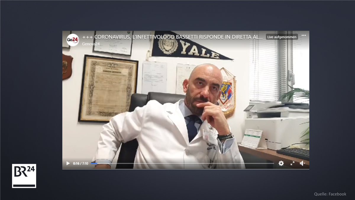 Screenshot eines alten Videos mit dem Virologen Bassetti