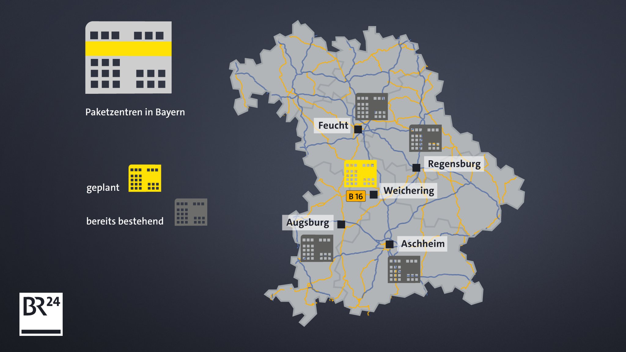 Grafik über den Standort Weichering.