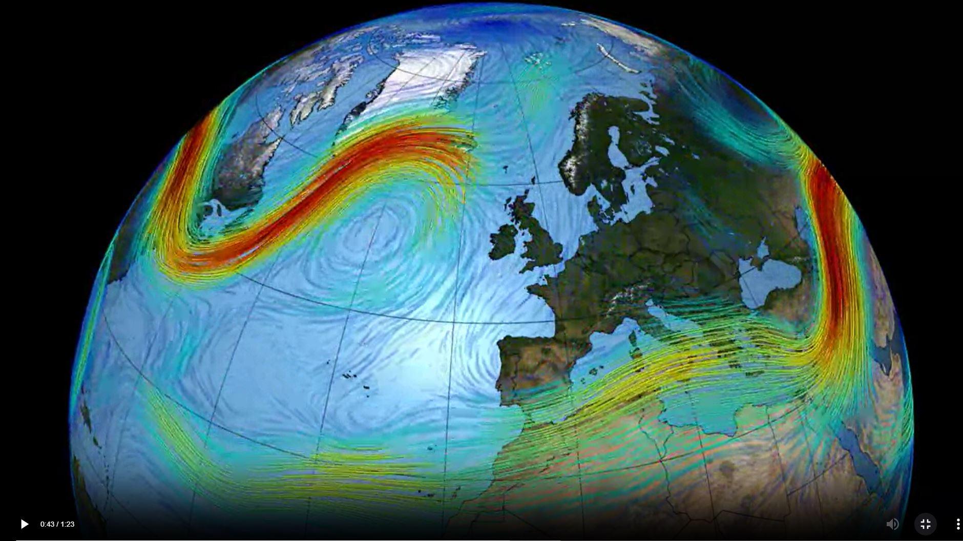 Grafik - Jetstream über Europa