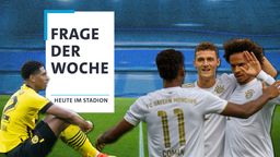 Jubelnde Bayern-Spieler und ein enttäuschter Dortmunder | Bild:picture-alliance