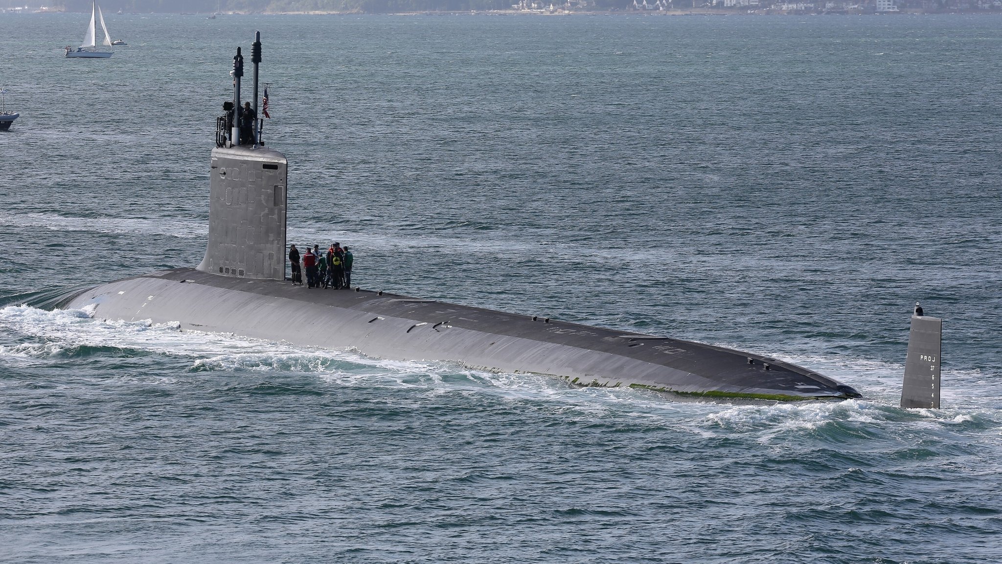 Ein amerikanisches Atom-U-Boot im Meer.