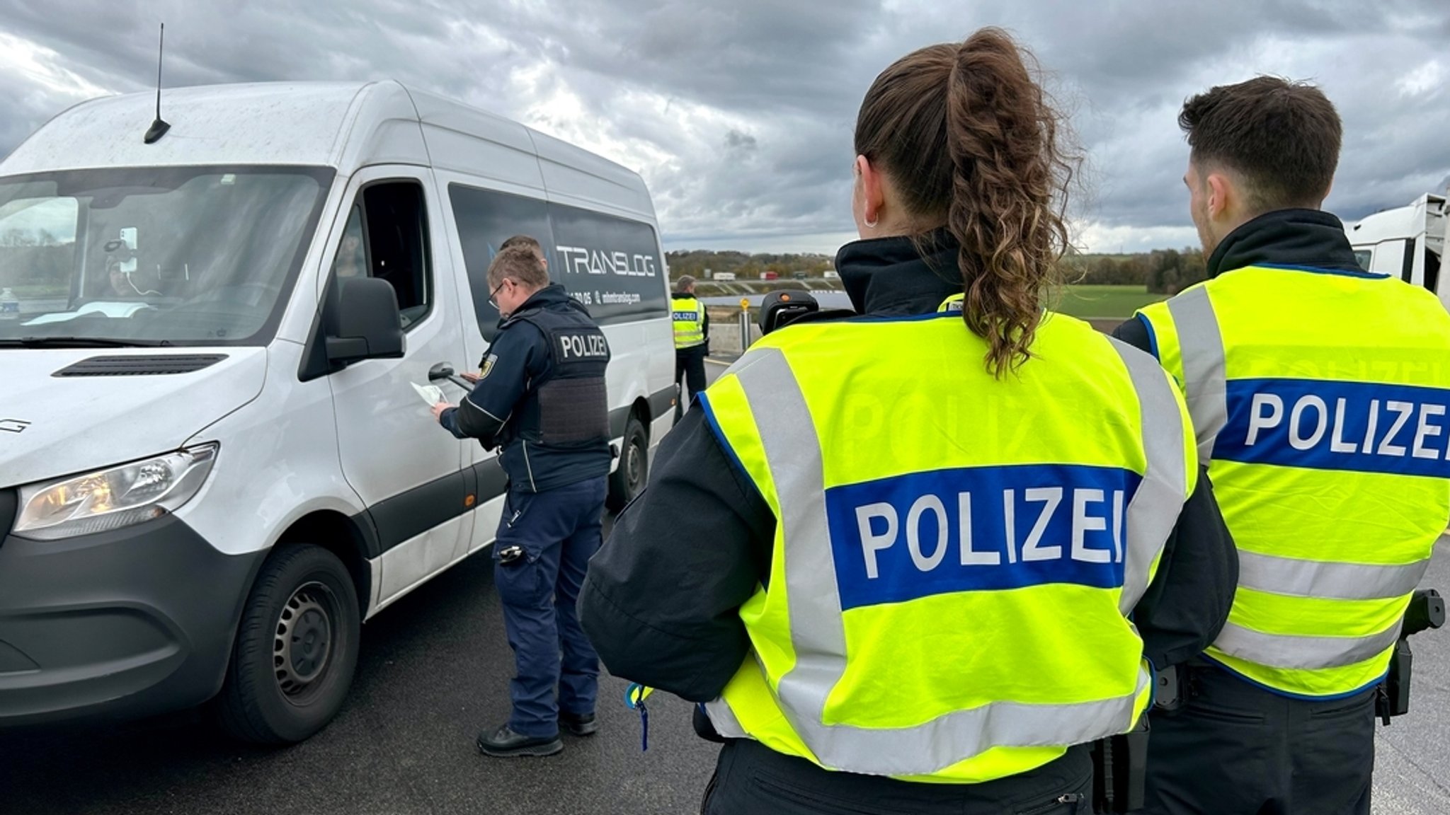 Grenzkontrolle auf der A3 in Niederbayern