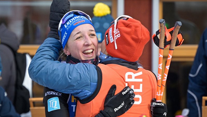 Franziska Preuß nach ihrem zweiten Platz in Östersund