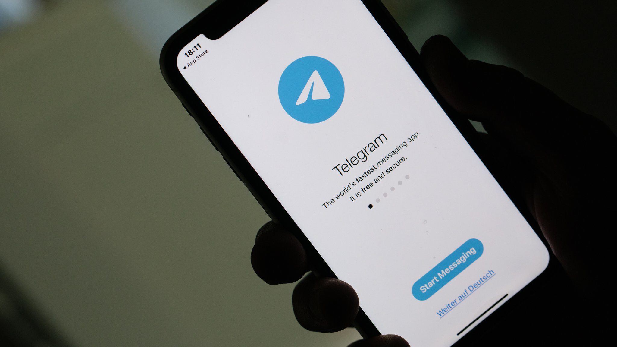 Der Telegram Messenger auf einem Smartphone.