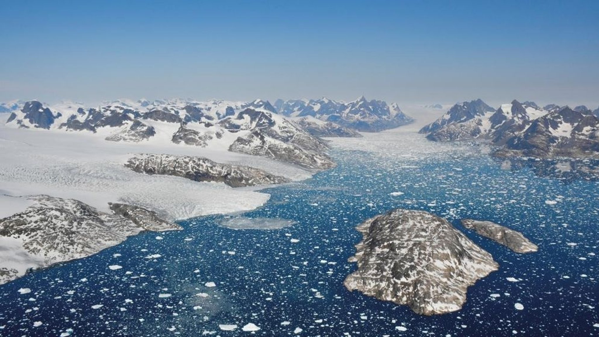 Grönland, Mogens Heinesen Fjord: Kalbende Gletscher im Südwesten Grönlands.