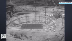 das Münchner Olympiastadion im Bau | Bild:BR Archiv