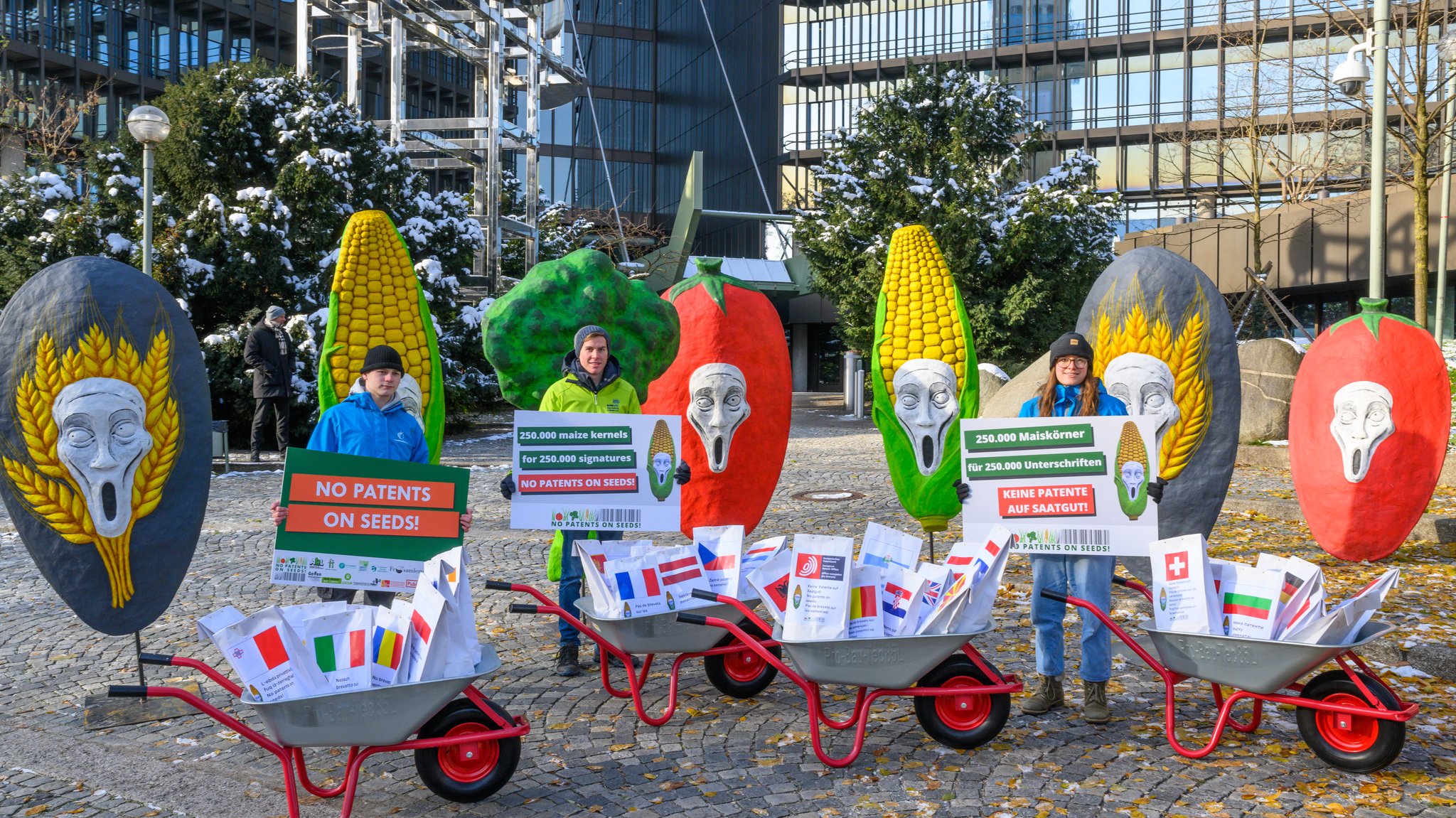 Aktion vor dem Europäischen Patentamt in München