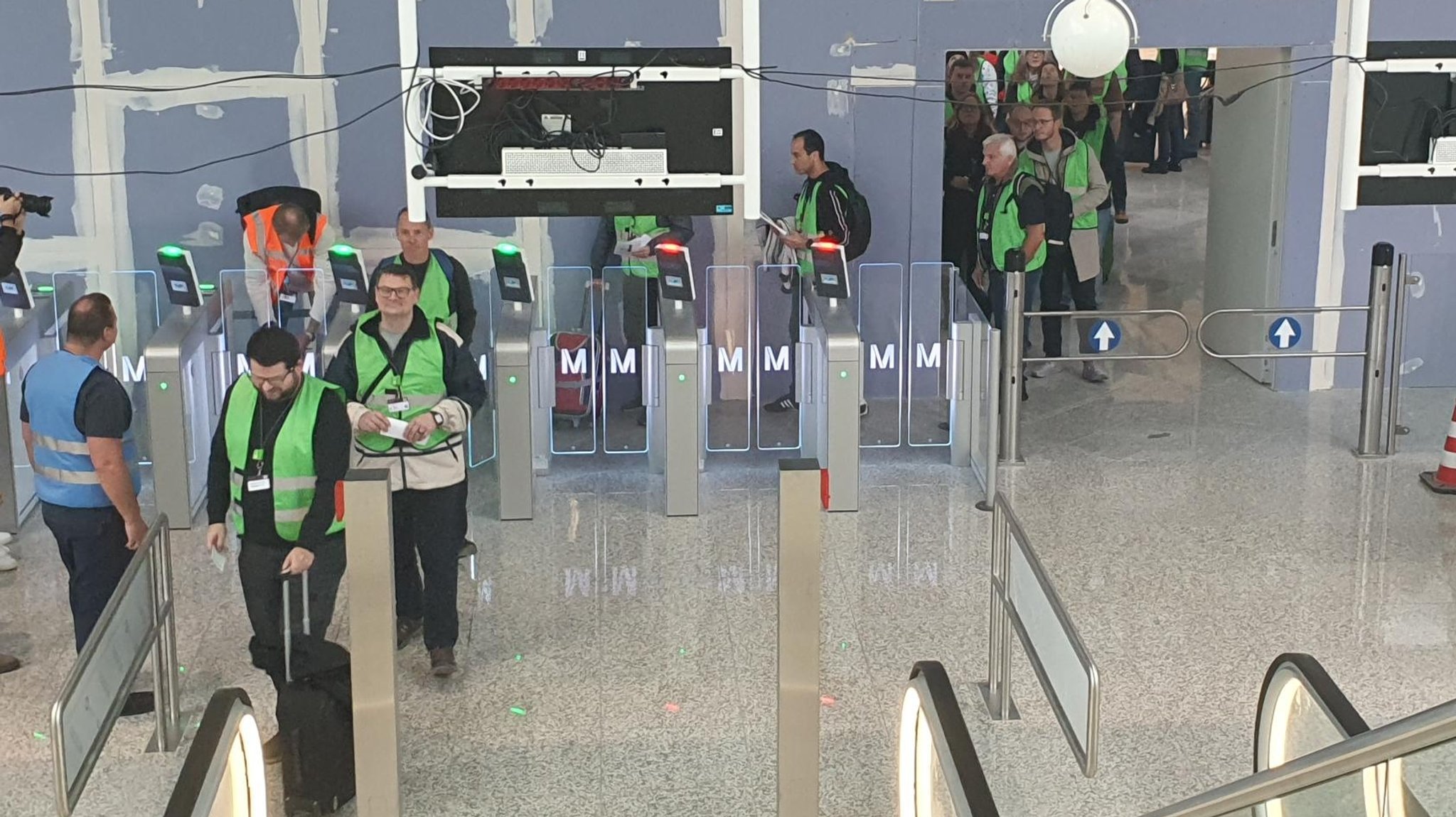 Testpassagiere am Flughafen München