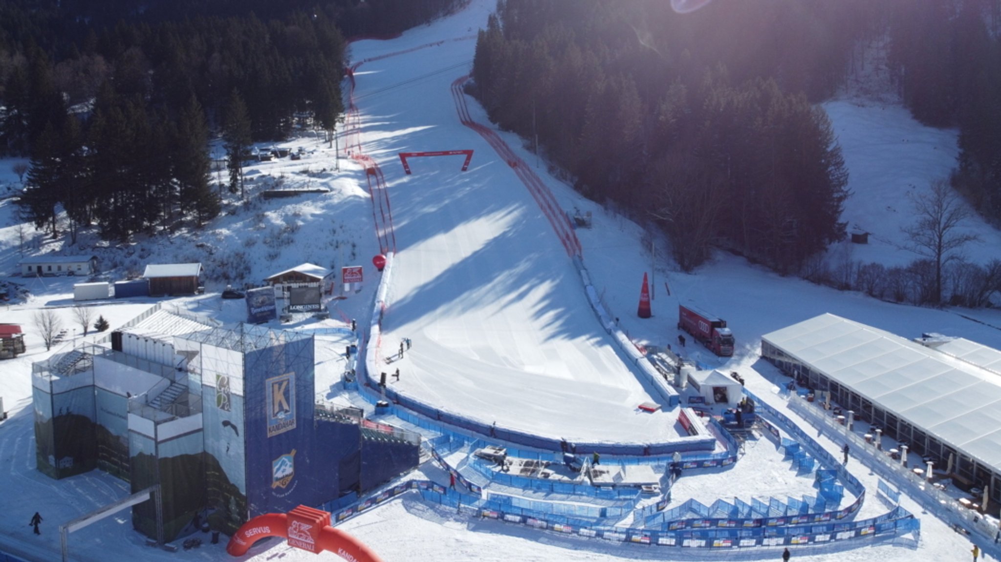 Der Zielbereich der Kandahar-Abfahrt in Garmisch-Partenkirchen