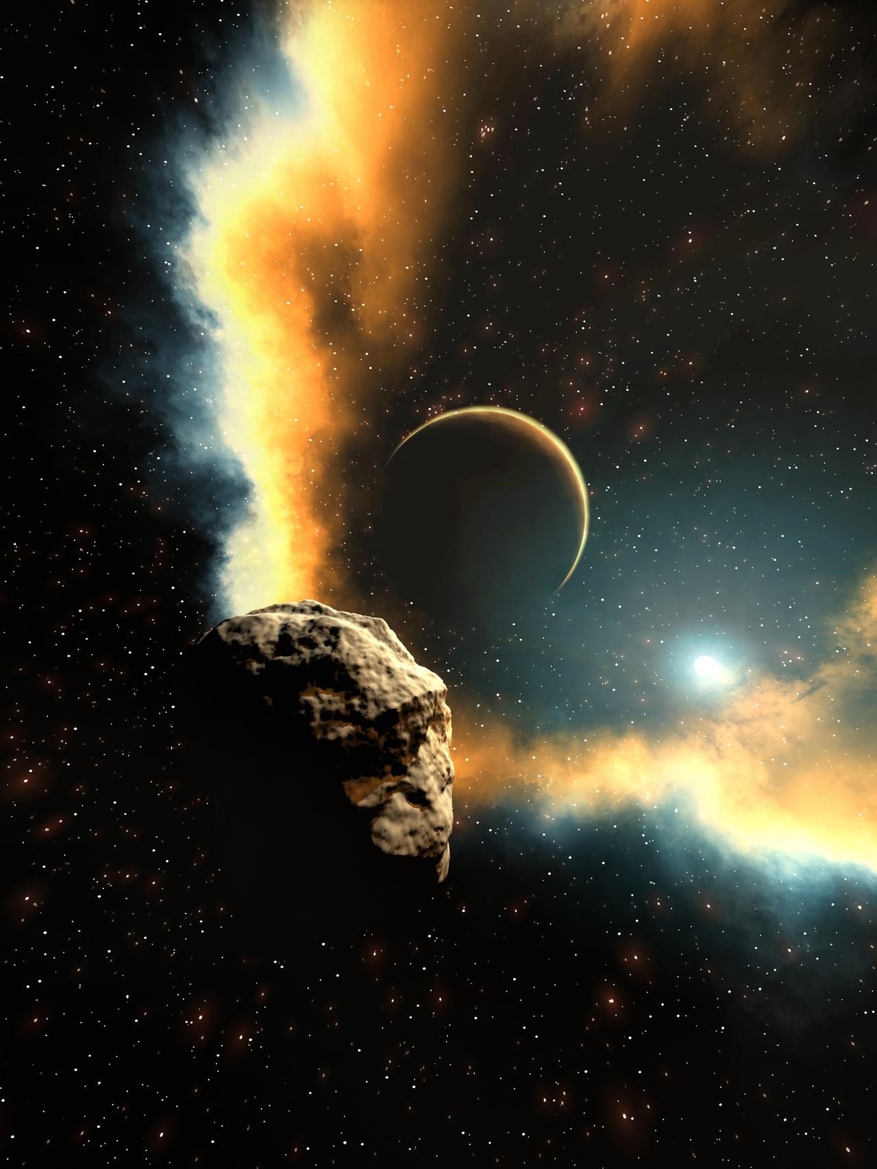 Ein Asteroid auf dem Weg zur Erde (Darstellung)