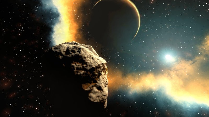 Ein Asteroid auf dem Weg zur Erde (Darstellung)