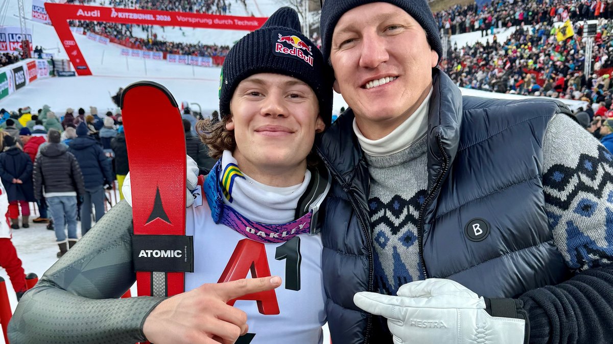 Lucas Pinheiro Braathen (links) und Bastian Schweinsteiger