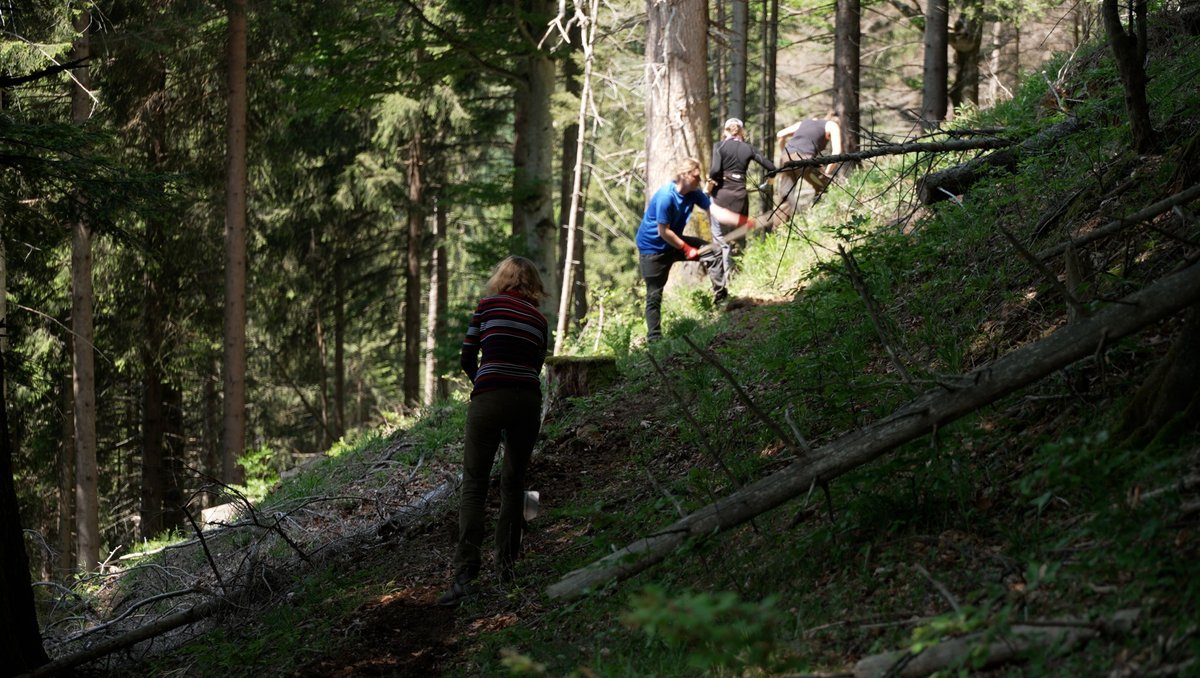 In den Ammergauer Alpen bei Altenau pflegen die Freiwilligen einen Steig für Jäger