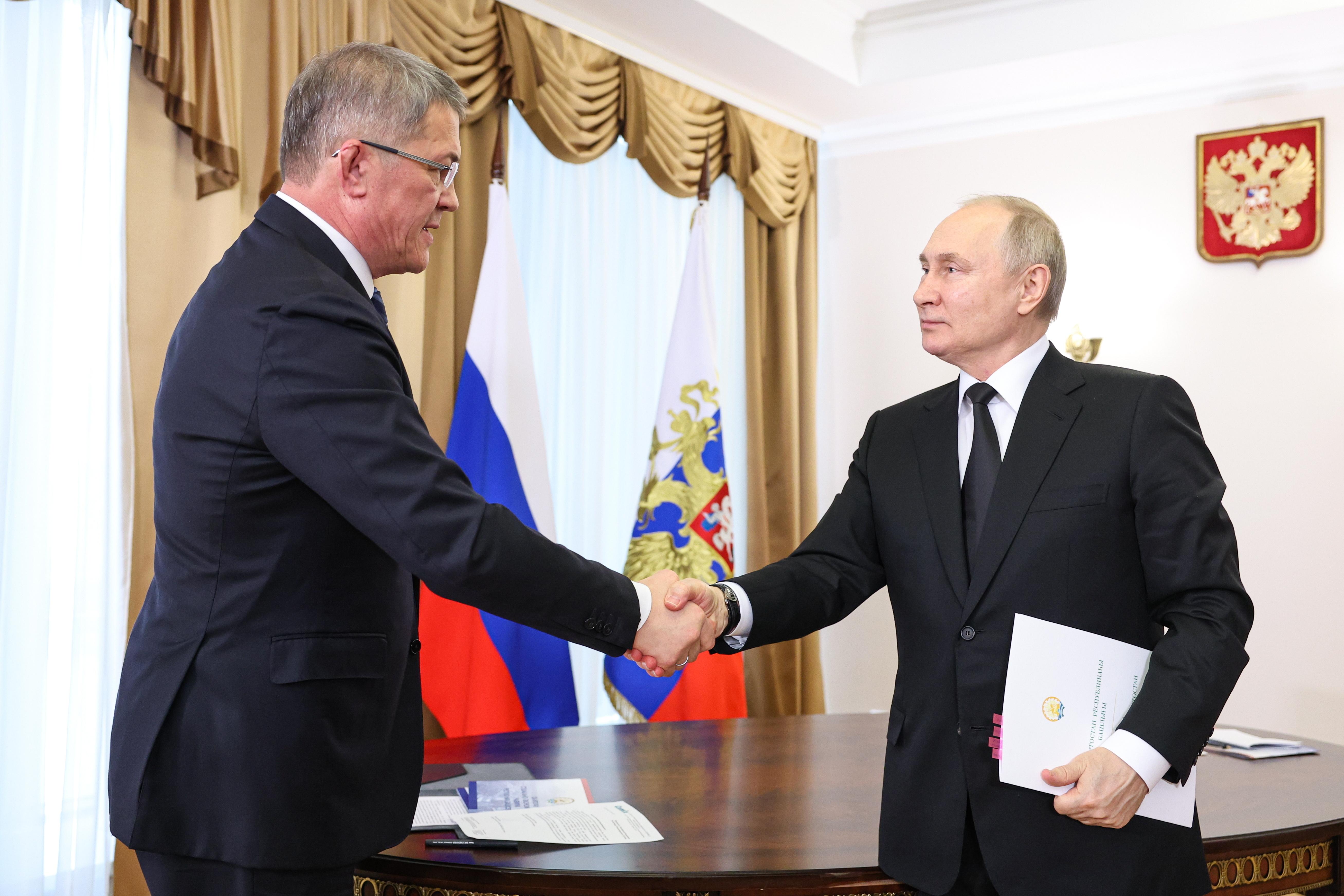 Der Regionalpolitiker im Januar 2023 bei einem Treffen mit Putin