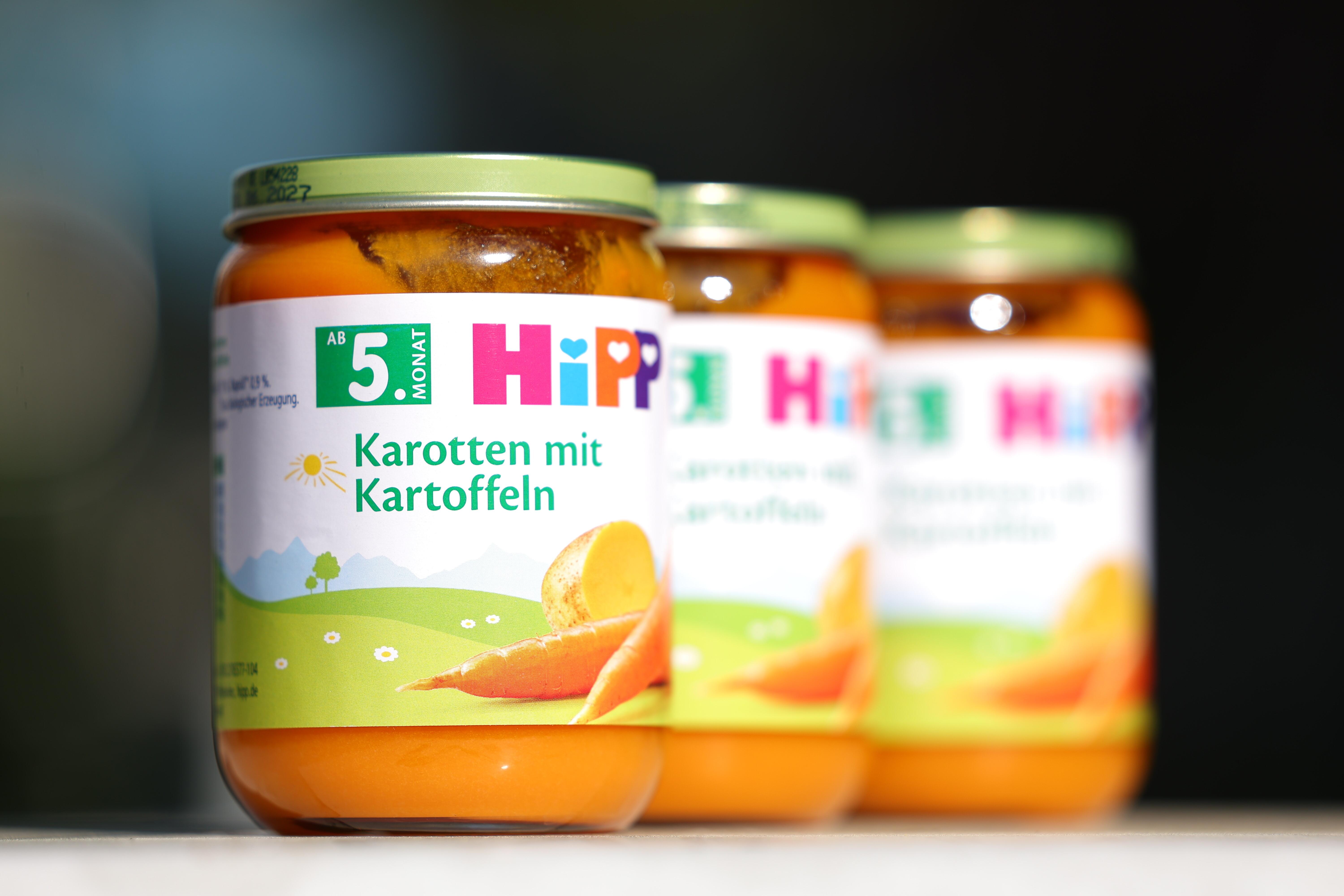 Die vom Rückruf betroffenen Gemüsegläschen "Karotten mit Kartoffeln" 