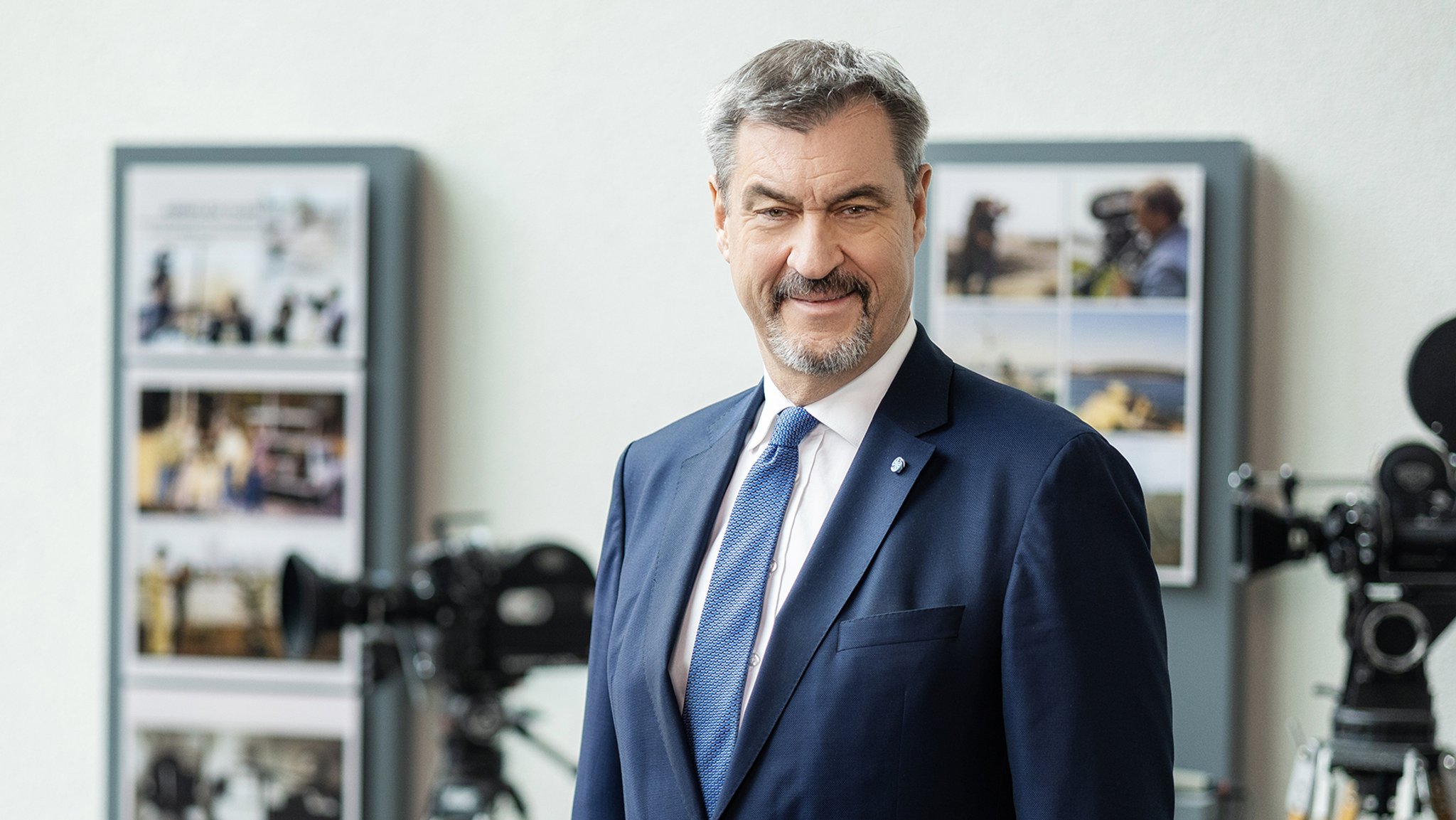 Der Bayerische Ministerpräsident Markus Söder bei seiner Neujahrsansprache zum Jahreswechsel.