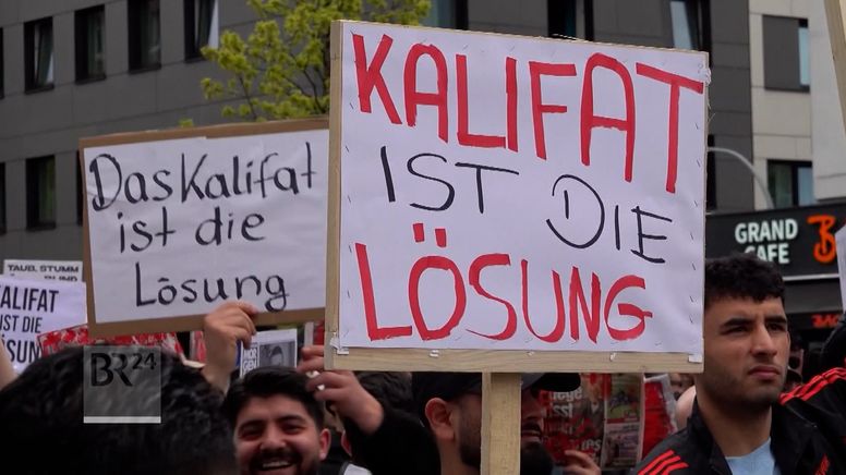 Islamisten-Demo mit Kalifat-Forderungen in Hamburg | Bild:BR