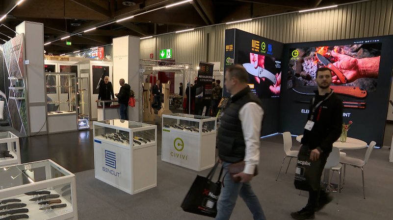Ausstellungsbereich der Jagd- und Schießsportmesse in Nürnberg. | Bild: BR-Studio Franken Ausstellungsbereich der Jagd- und Schießsportmesse in Nürnberg.
