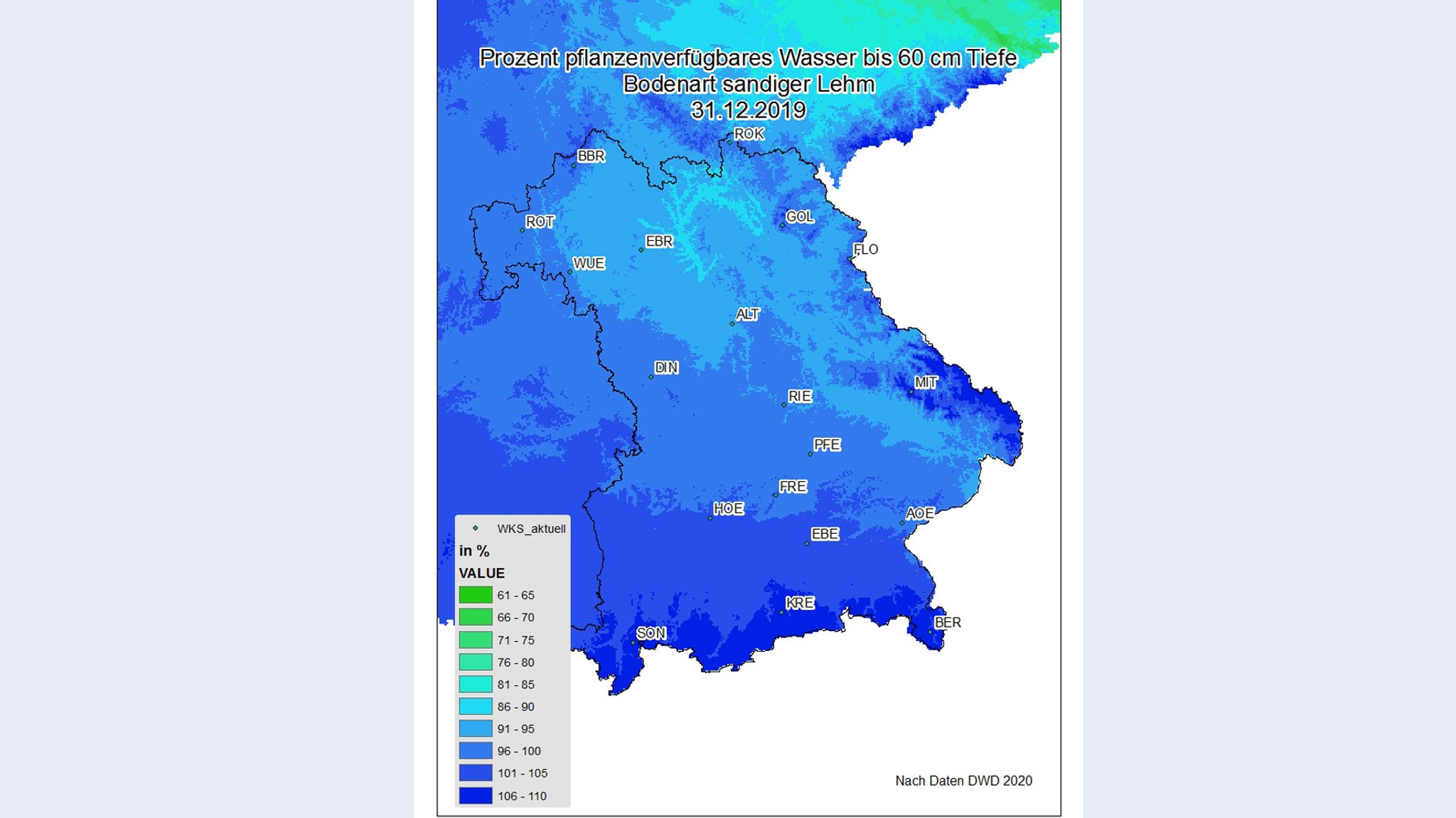 Bodenfeuchte bis 60 Zentimeter Tiefe