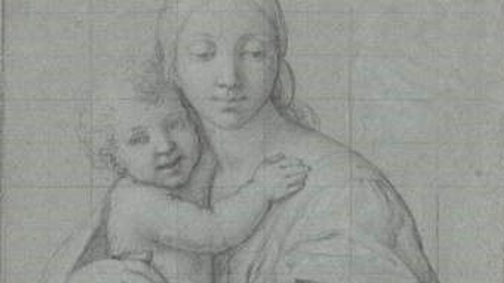 Zeichnung von Maria mit Kind