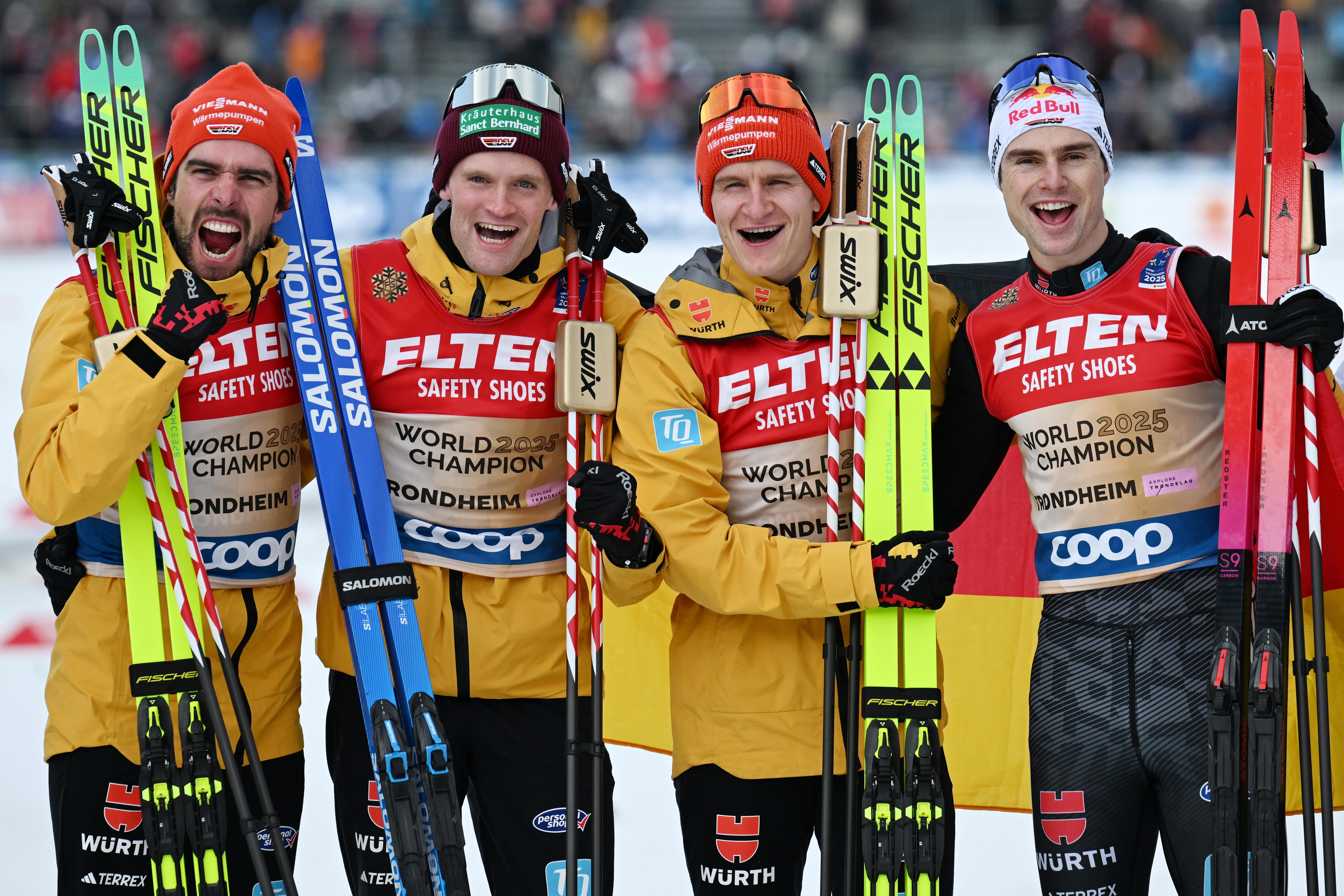 Johannes Rydzek, Wendelin Thannheimer, Julian Schmid und Vinzenz Geiger