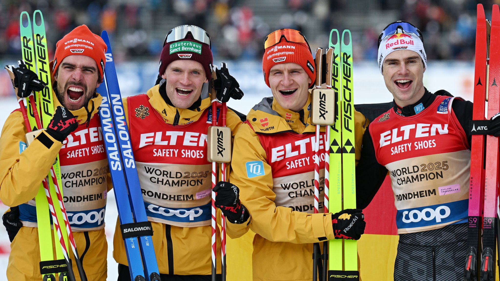 Johannes Rydzek, Wendelin Thannheimer, Julian Schmid und Vinzenz Geiger