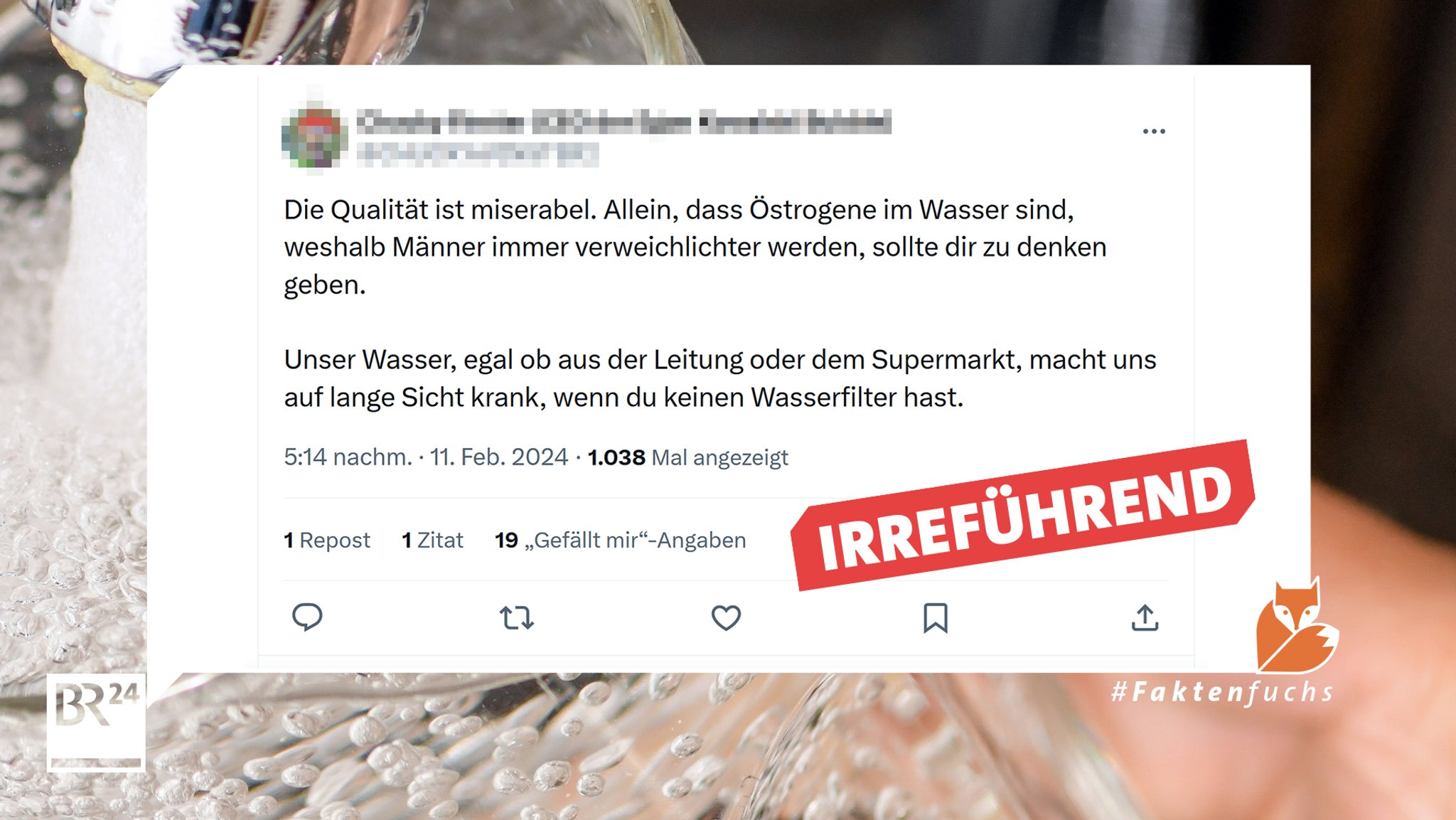 Auf der Social Media Plattform X behaupten User, im Trinkwasser sind Östrogene. 