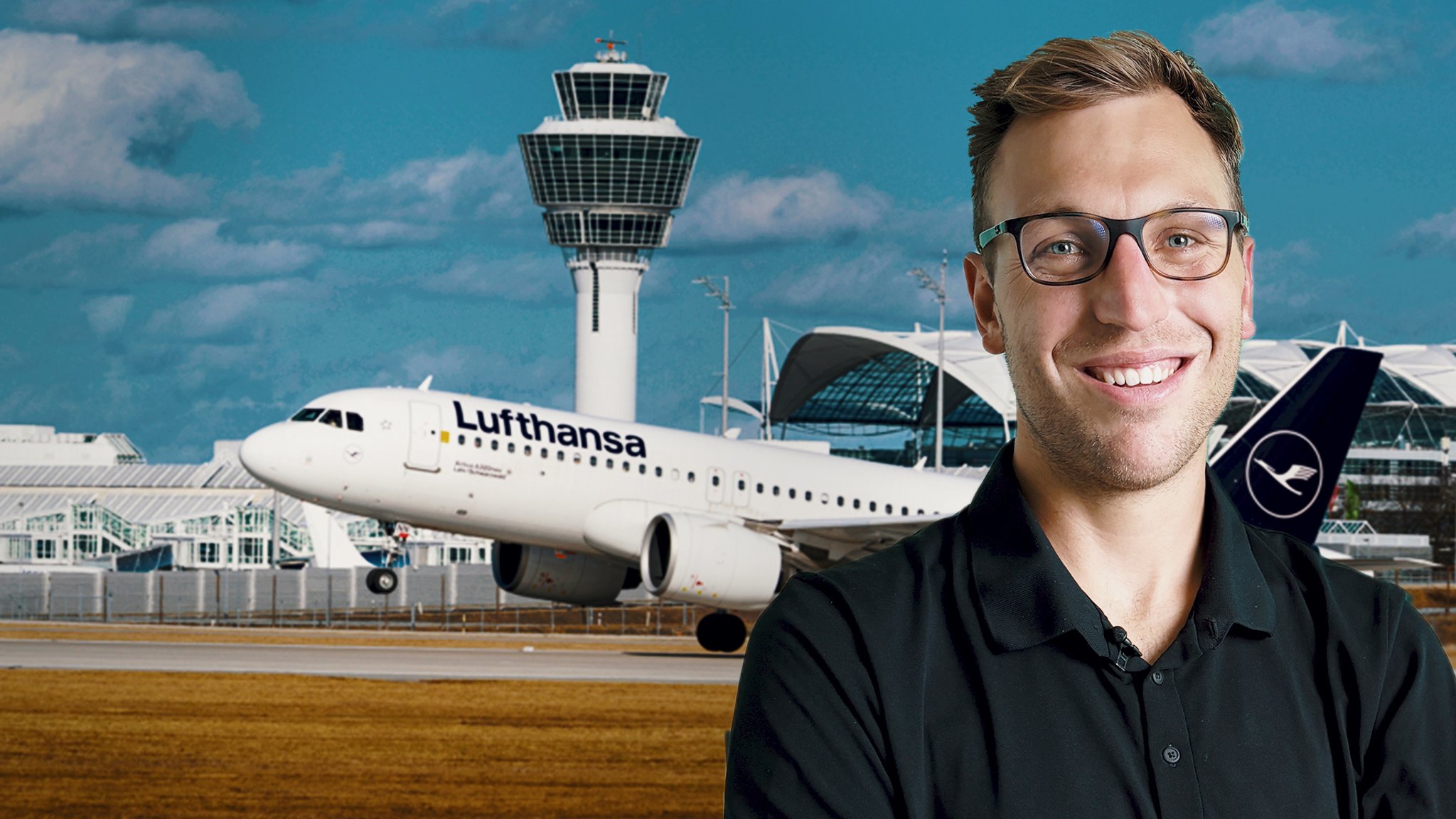 Mann vor abhebendem Flieger am Flughafen | Bild: BR Mann vor abhebendem Flieger am Flughafen