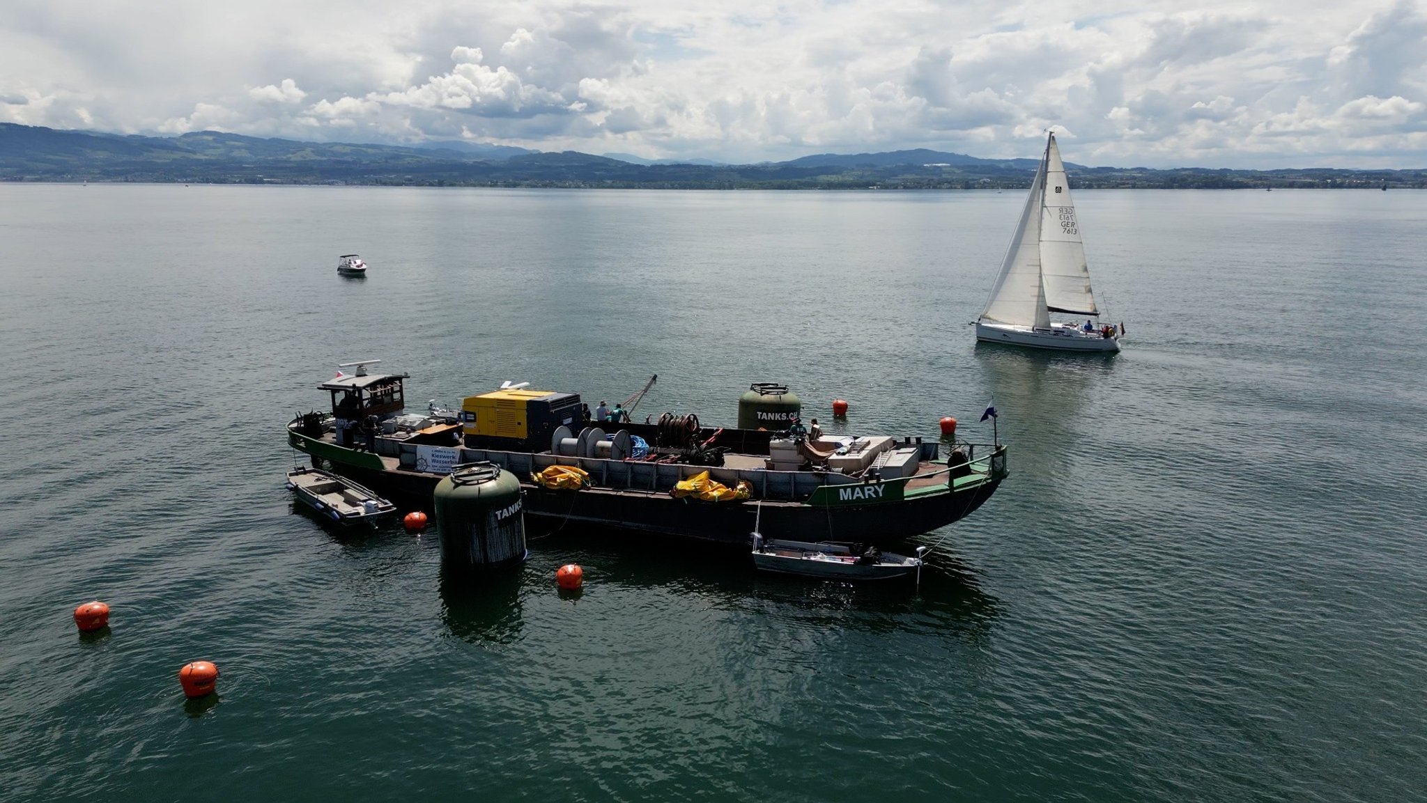 Zweiter Versuch: "Säntis"-Bergung im Bodensee geht weiter voran