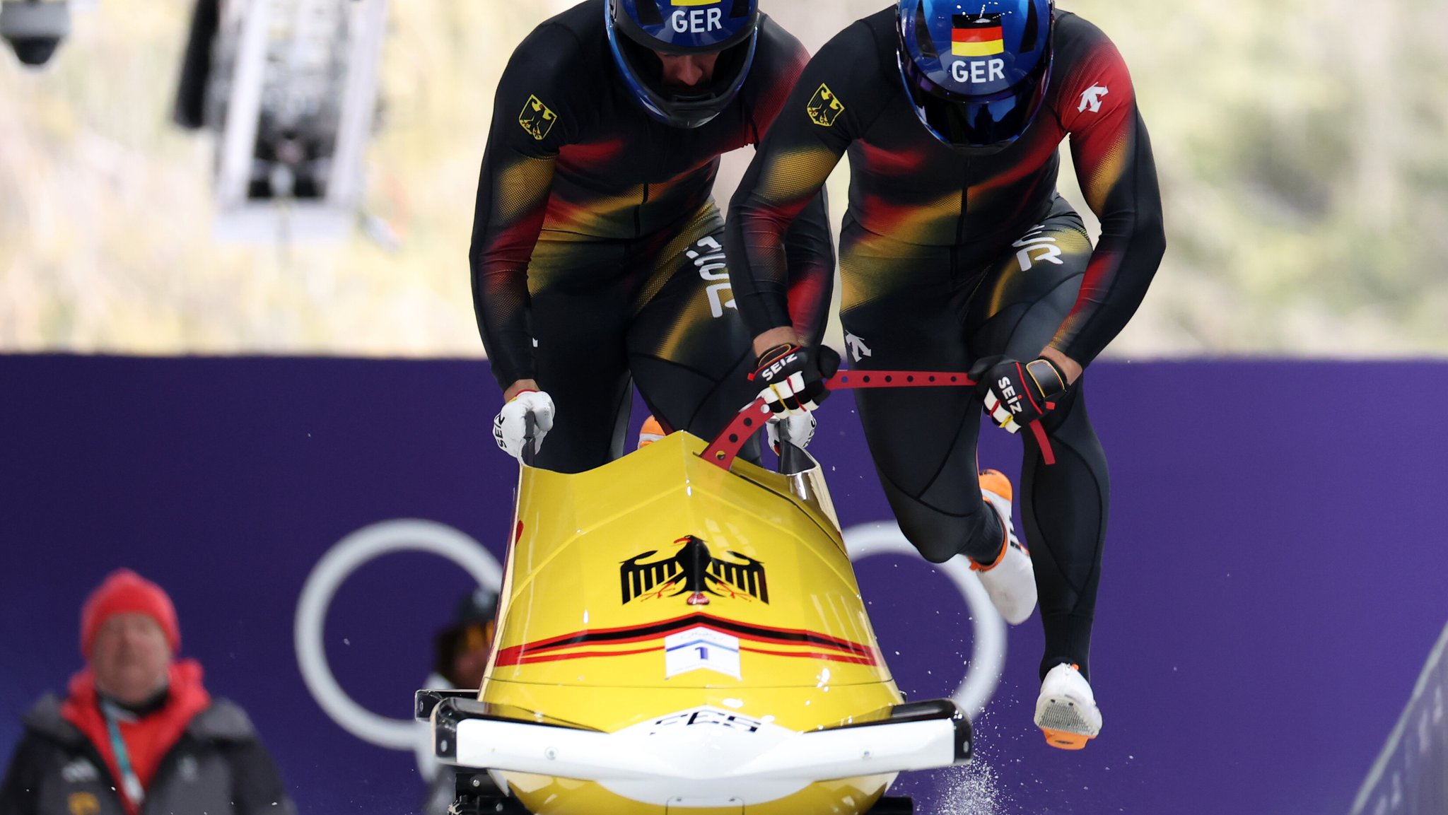 Johannes Lochner (rechts) mit Anschieber Georg Fleischhauer