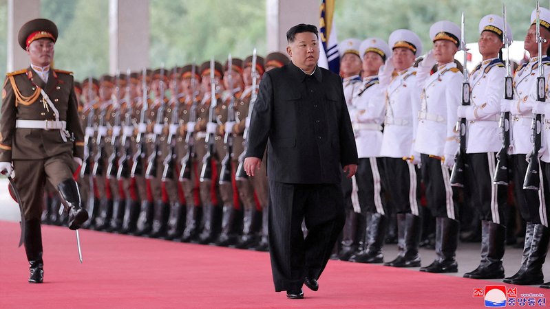 Der nordkoreanische Machthaber Kim Jong Un bei seiner Abreise nach Russland