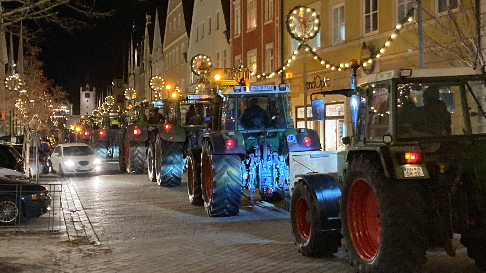 Landwirte protestieren in Mindelheim. 