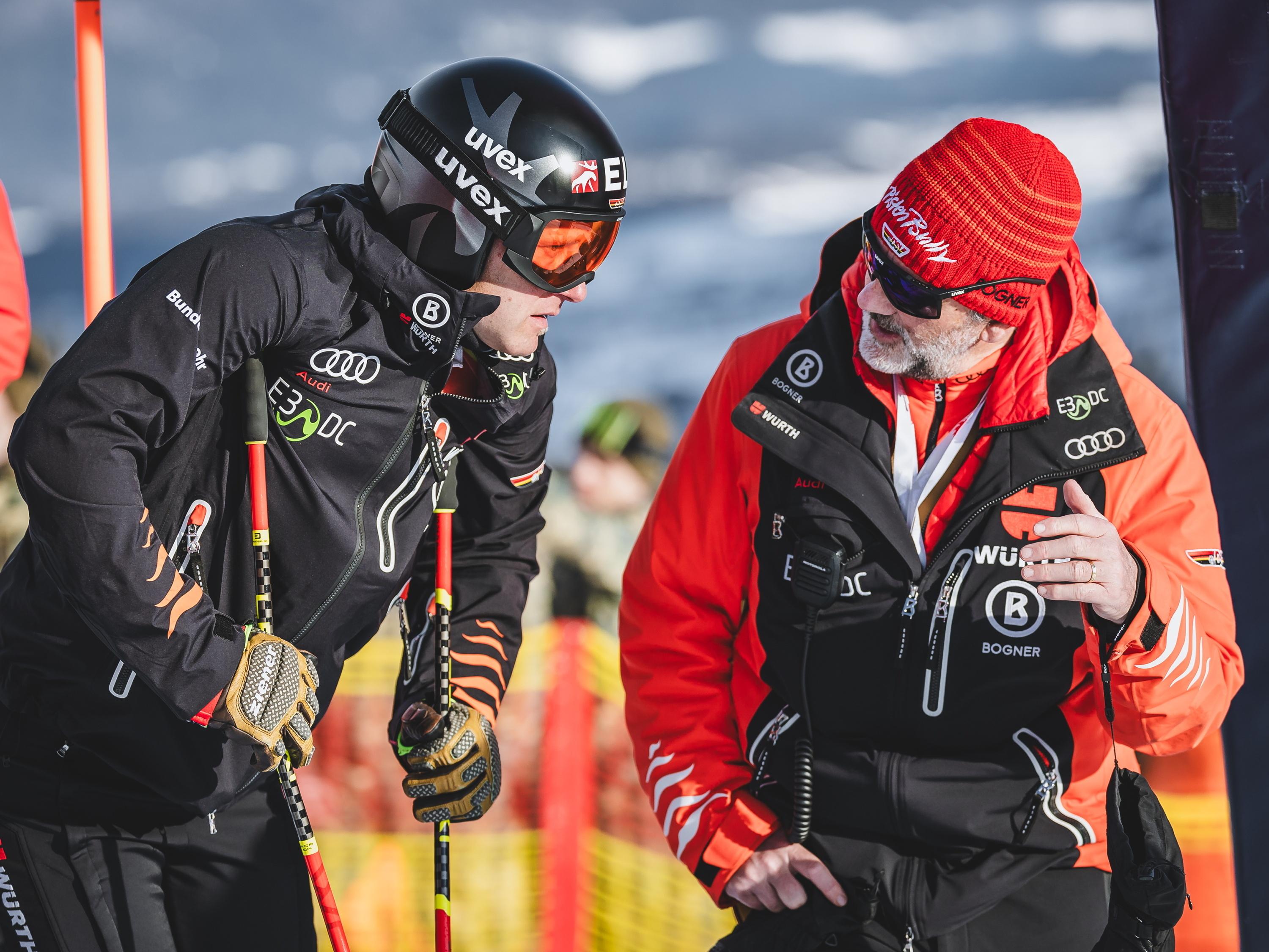 Romed Baumann und der DSV-Cheftrainer Christian Schwaiger.