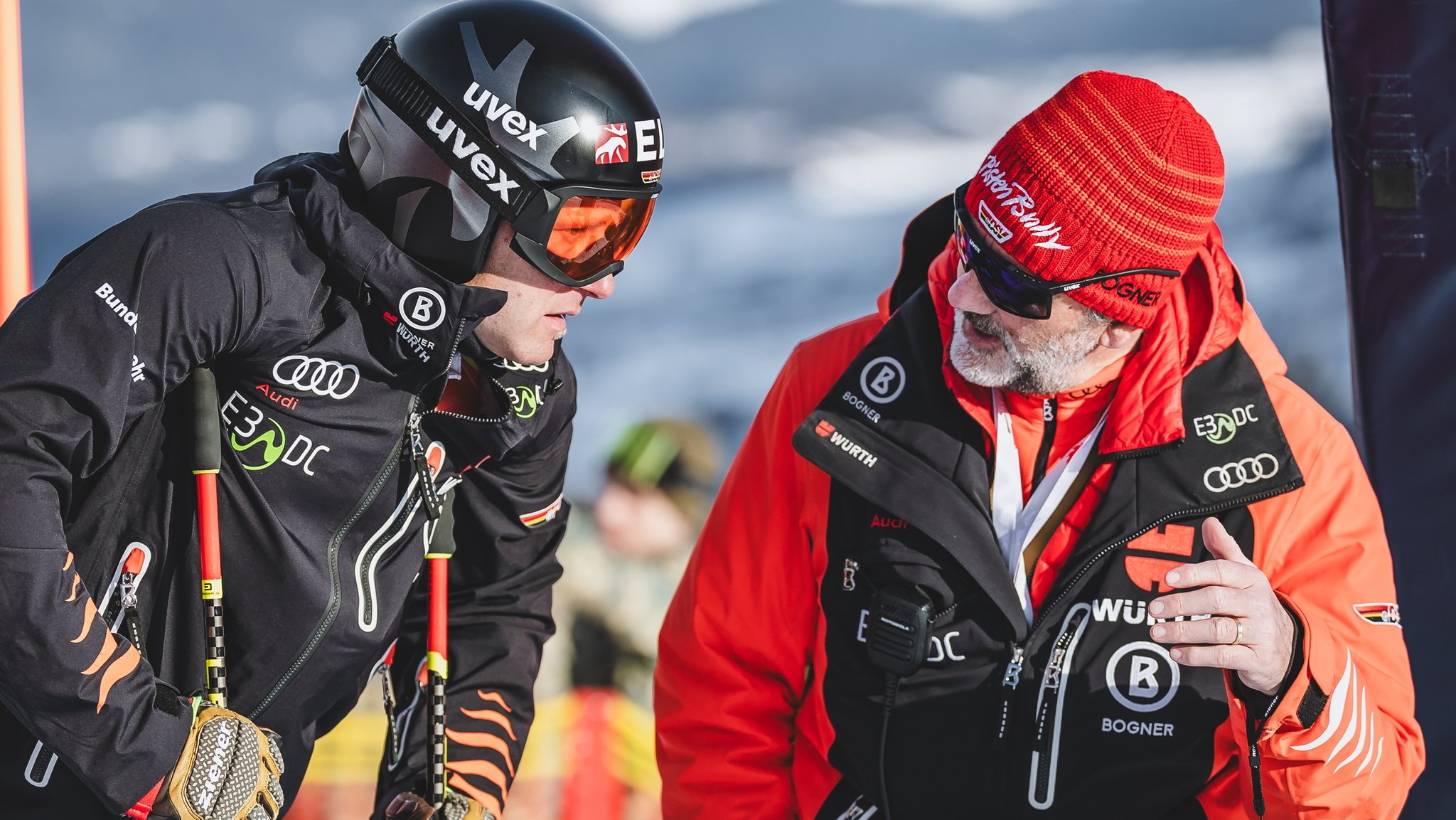 Romed Baumann und der DSV-Cheftrainer Christian Schwaiger.