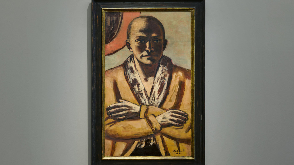 Das Gemälde "Selbstbildnis gelb-rosa" von Max Beckmann ist zum Deutschland-Rekordpreis von 20 Millionen Euro versteigert worden.