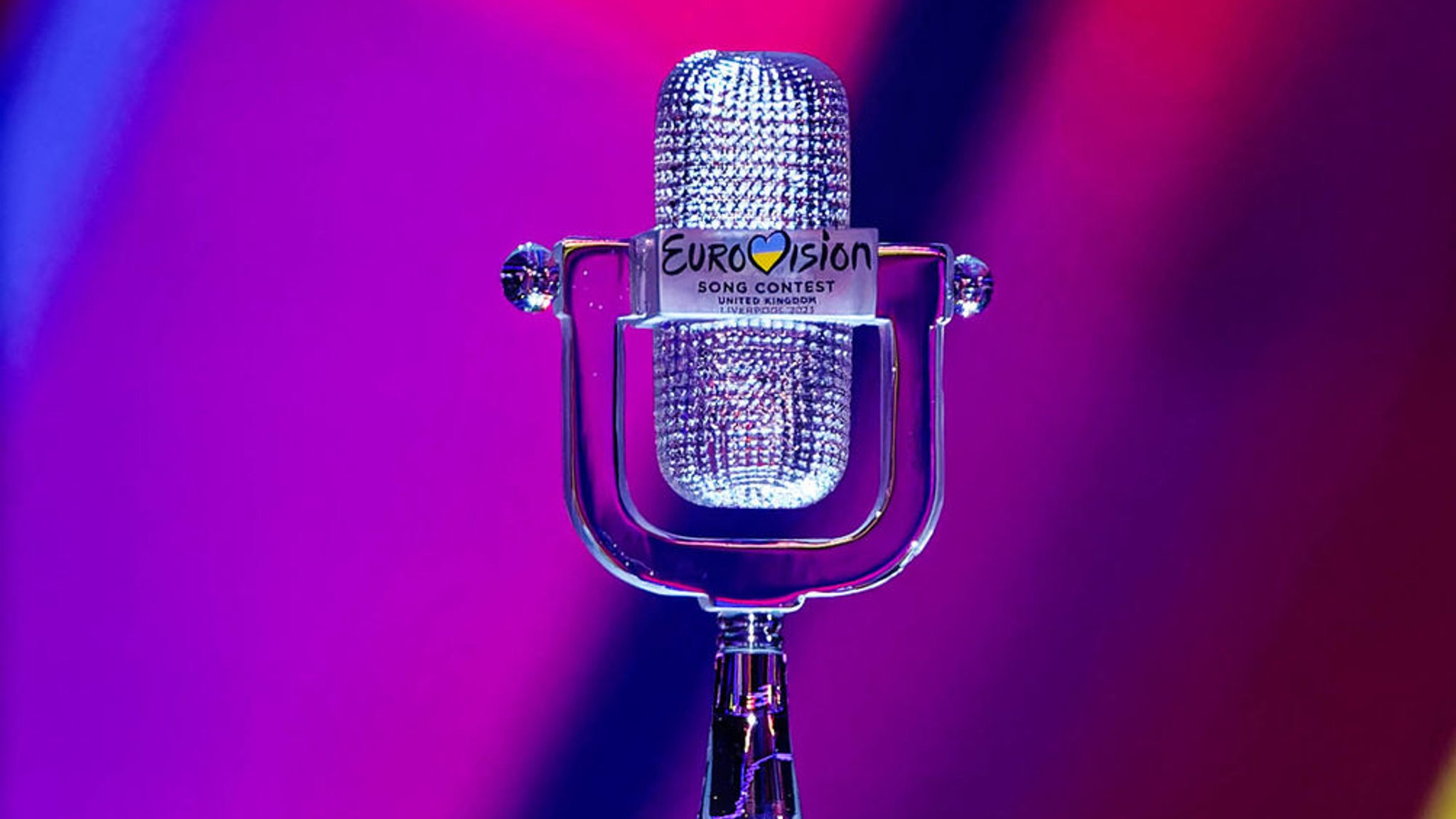 Die Trophäe des Eurovision Song Contest 2023. Das diesjährige ESC-Finale findet am 11. Mai in Malmö statt. (zu dpa: «Eden Golan vertritt Israel beim ESC in Schweden») Foto: Andy Von Pip/ZUMA Press Wire/dpa +++ dpa-Bildfunk +++