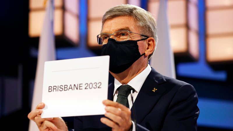 IOC-Präsident Thomas Bach bei der Verkündung des Olympiagastgebers 2032 Brisbane