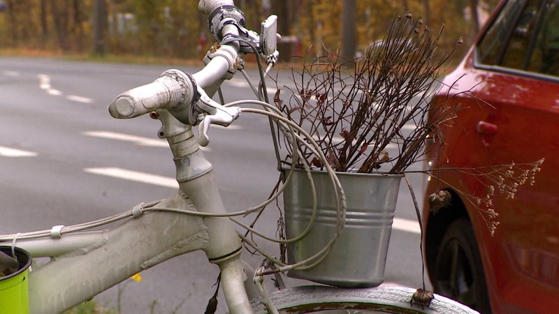 Ein weißes Fahrrad am Straßenrand symbolisiert ein Verkehrsopfer | Bild: Bayerischer Rundfunk 2024 Ein weißes Fahrrad am Straßenrand symbolisiert ein Verkehrsopfer