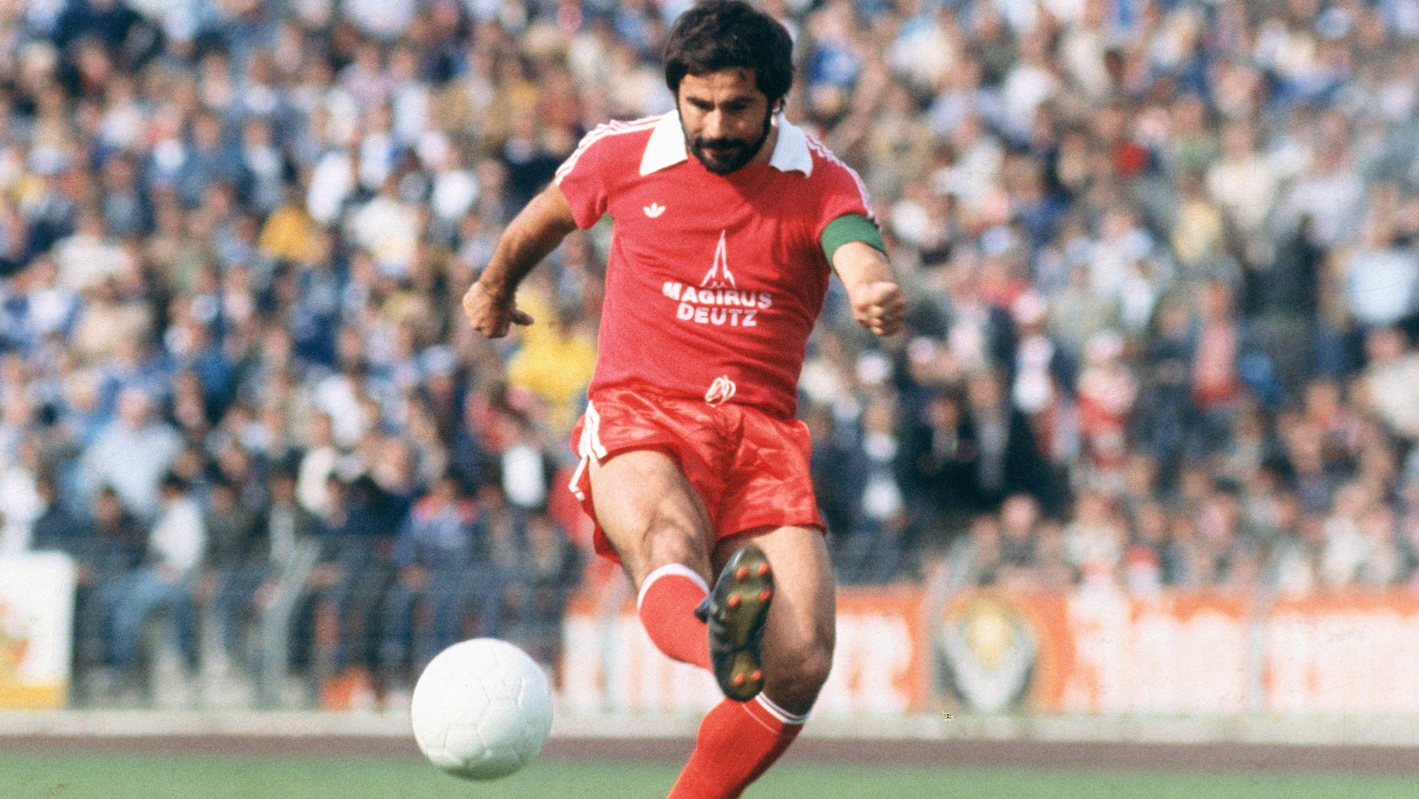 Gerd Müller beim FC Bayern München in Aktion im Münchner Olympiastadion während der Bundesligasaison 1978/79.