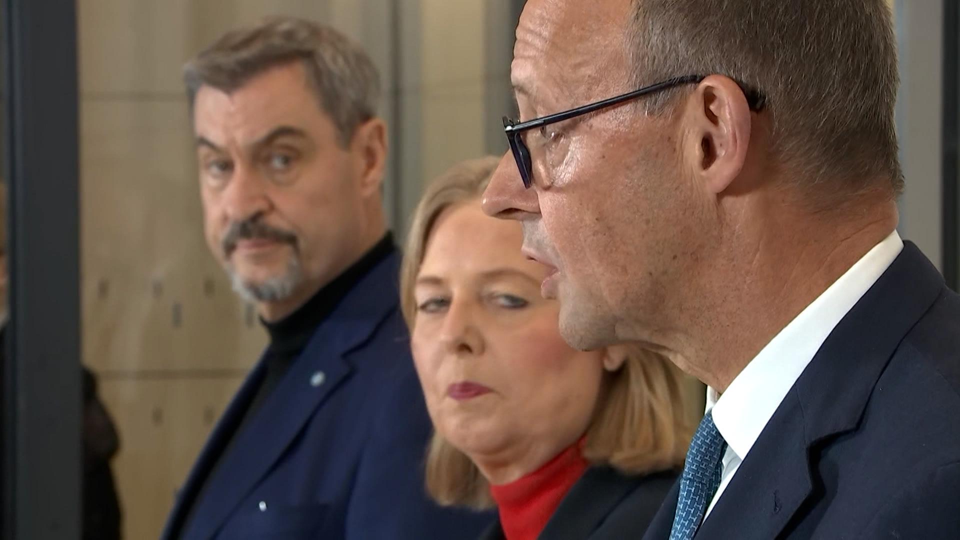 Die Spitzen von Union und SPD beim Pressestatement nach dem Koalitionsausschuss.