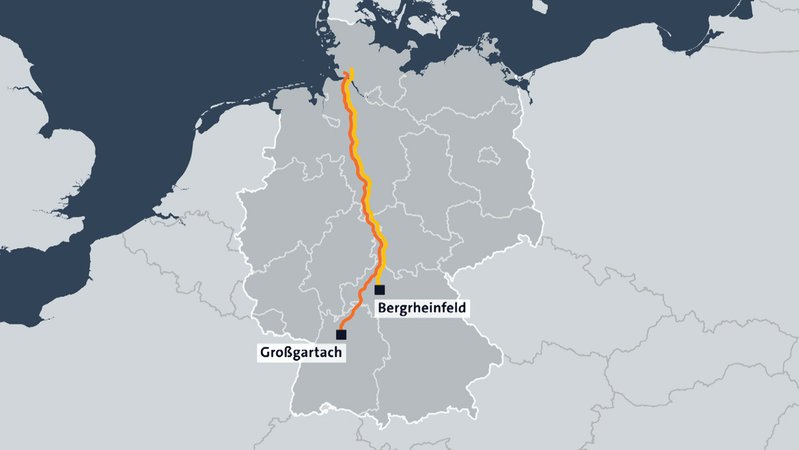 Trasse der Strom-Autobahn SuedLink