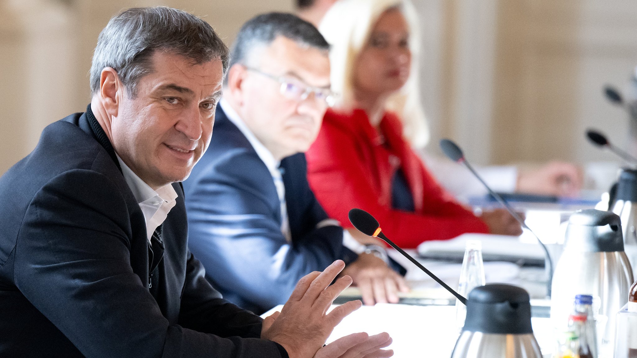 Ministerpräsident Söder bei der Kabinettsklausur