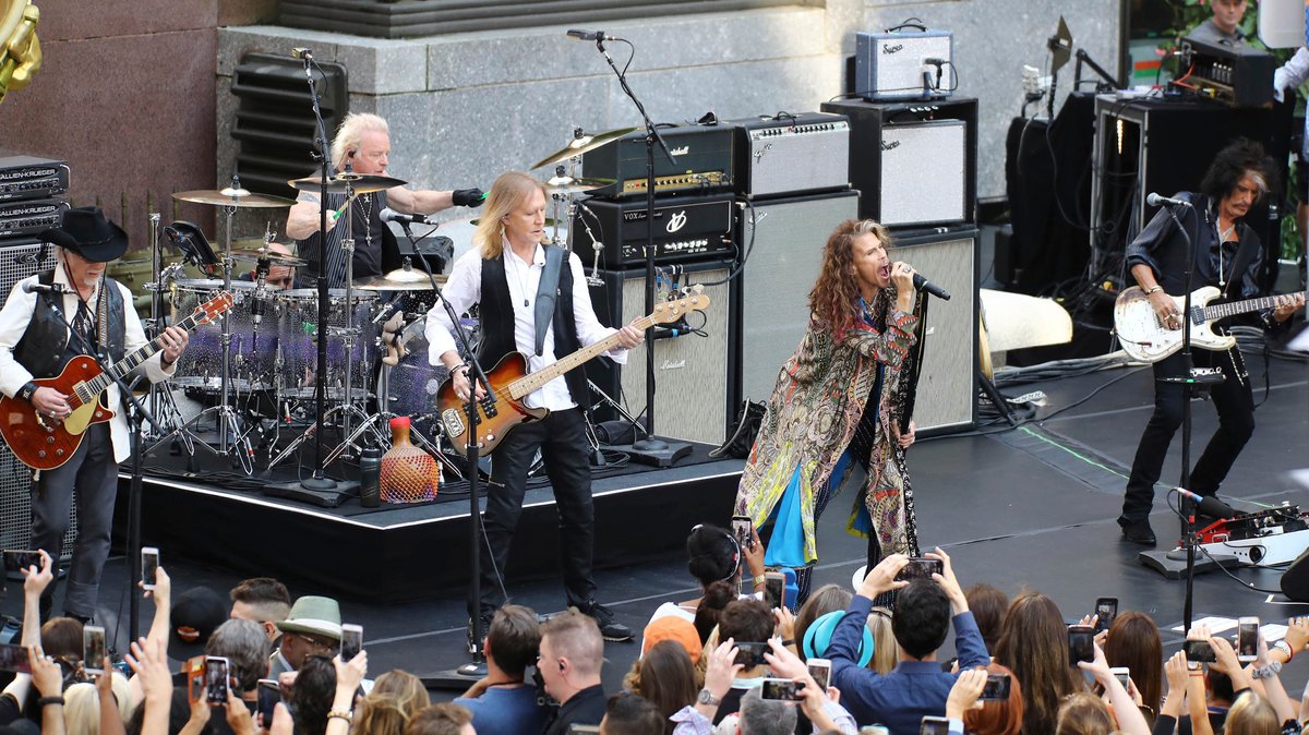 Aerosmith bei einem Konzert in New York City 2018.