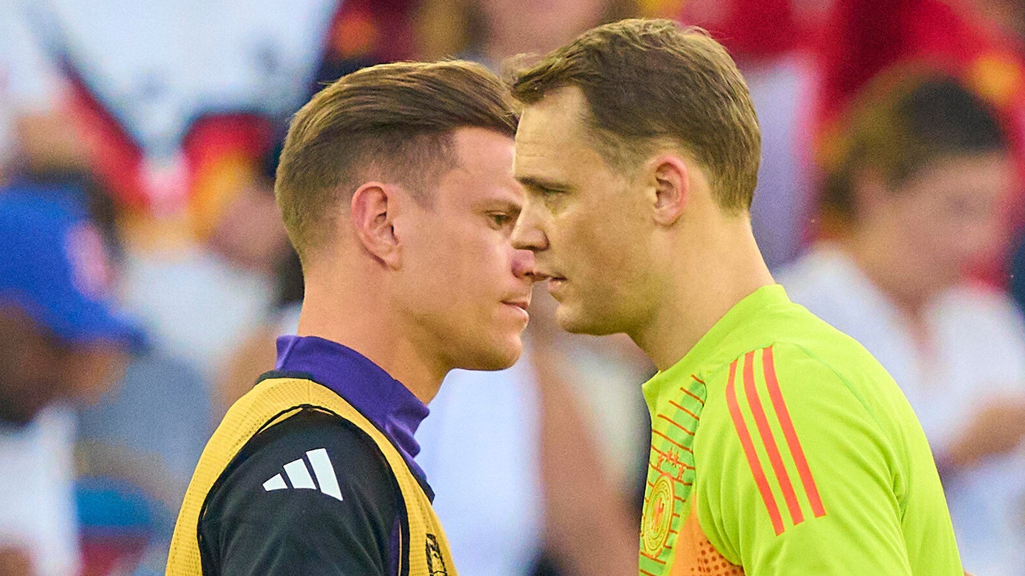 Marc-André ter Stegen und Manuel Neuer (Juli 2024) | Bild: picture alliance / Peter Schatz Marc-André ter Stegen und Manuel Neuer (Juli 2024)