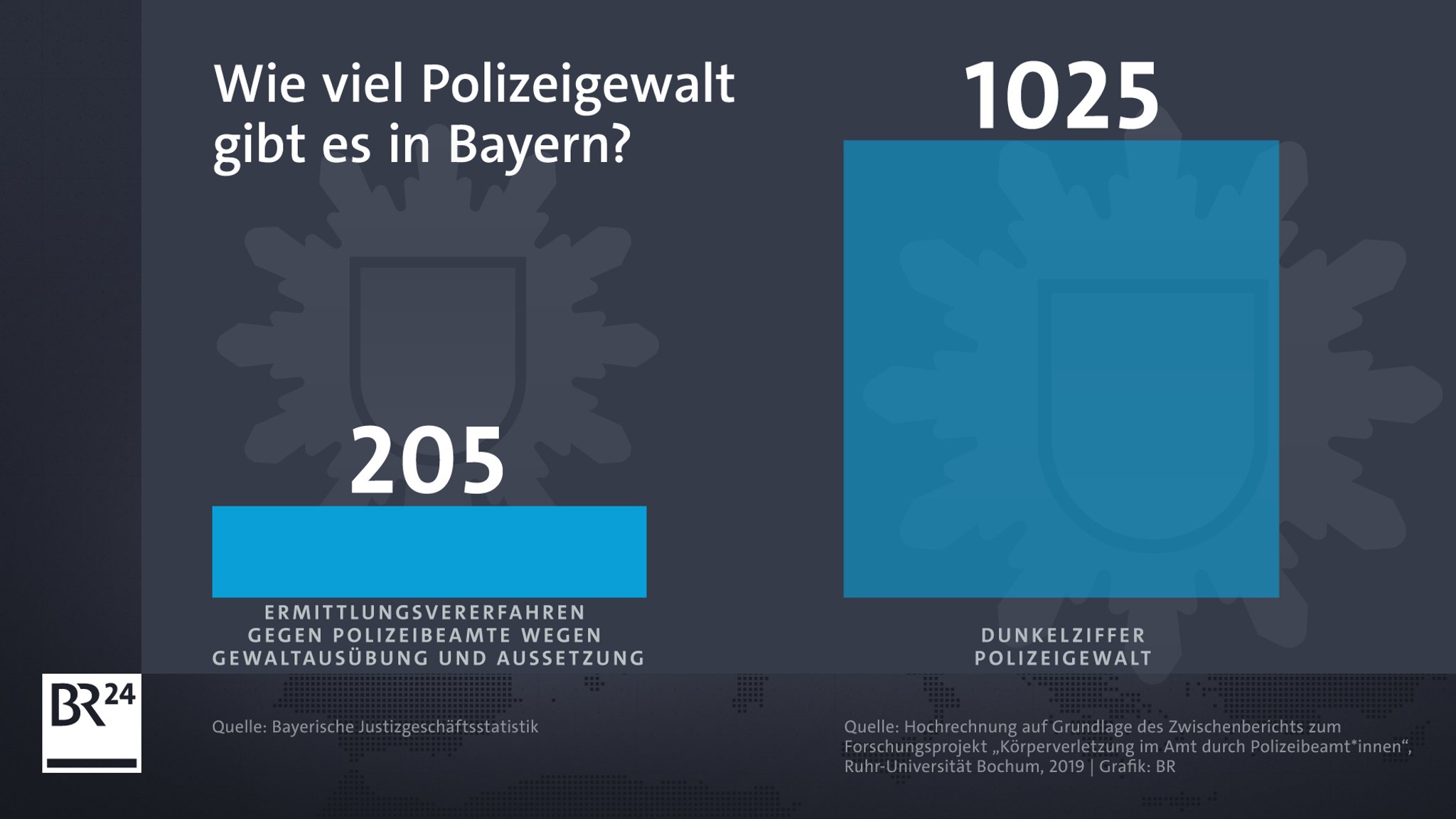 Die Dunkelziffer der Fälle von Polizeigewalt könnten Forschern zufolge mindestens fünfmal so hoch sein wie die angezeigten Fälle. 