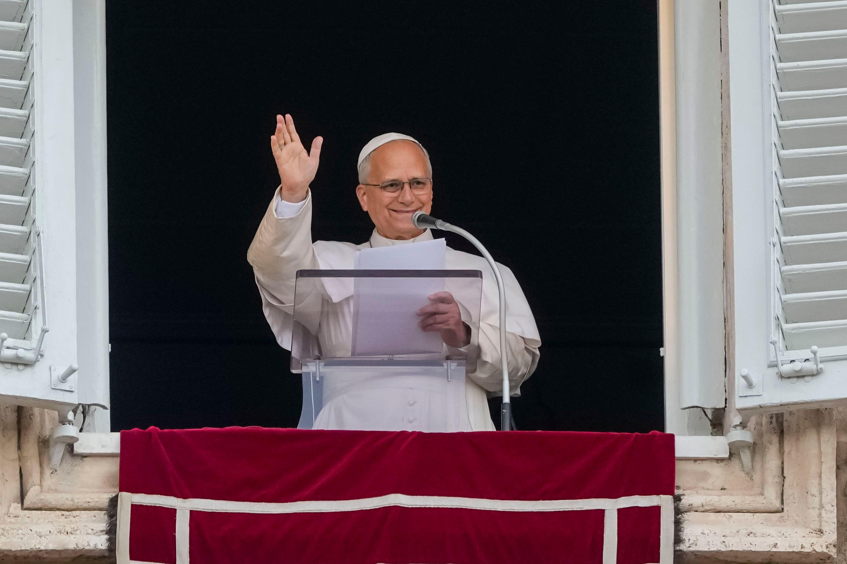 Back again after surgery: Pope Leo thanks people for their support.