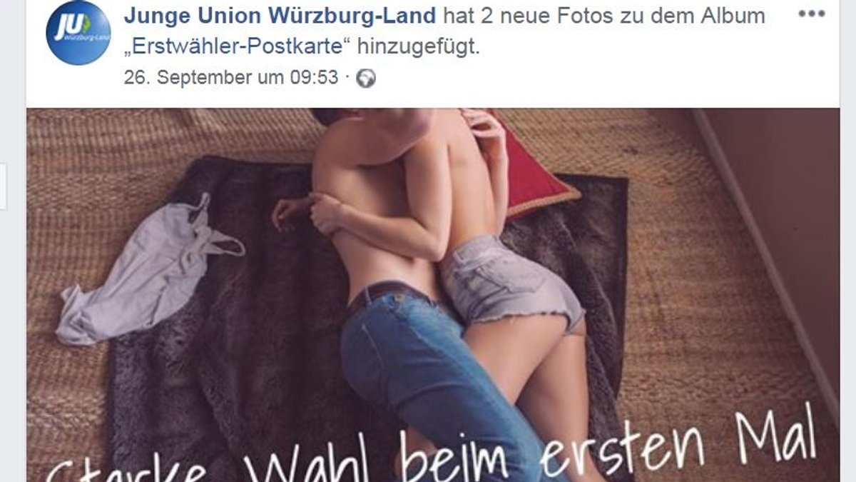 Motiv der Erstwähler-Postkarte der JU Würzburg-Land auf deren Facebook-Seite (Ausschnitt)