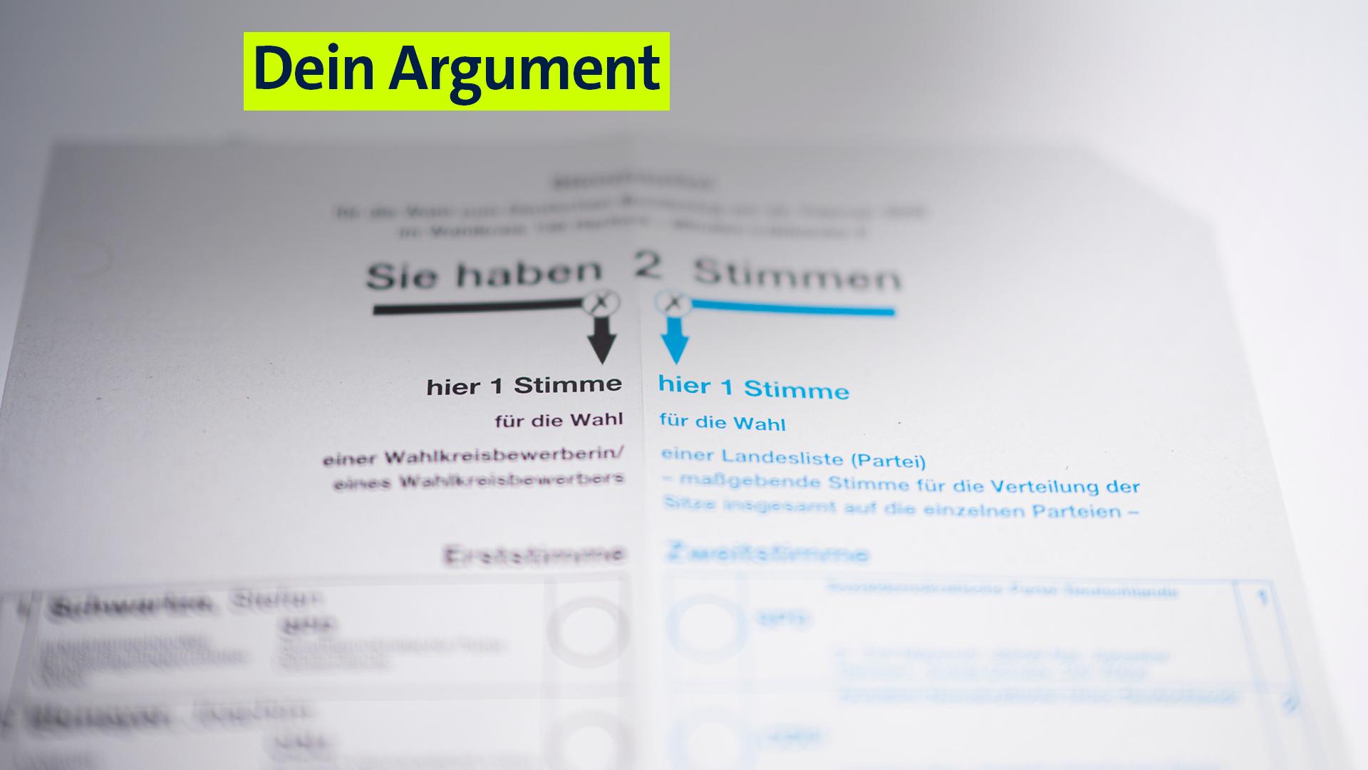 Ein Wahlzettel bei der Bundestagswahl.