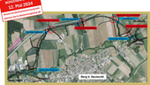 Skizze vom geplanten Verlauf der Umgehungsstraße  | Bild:Gemeinde Berg